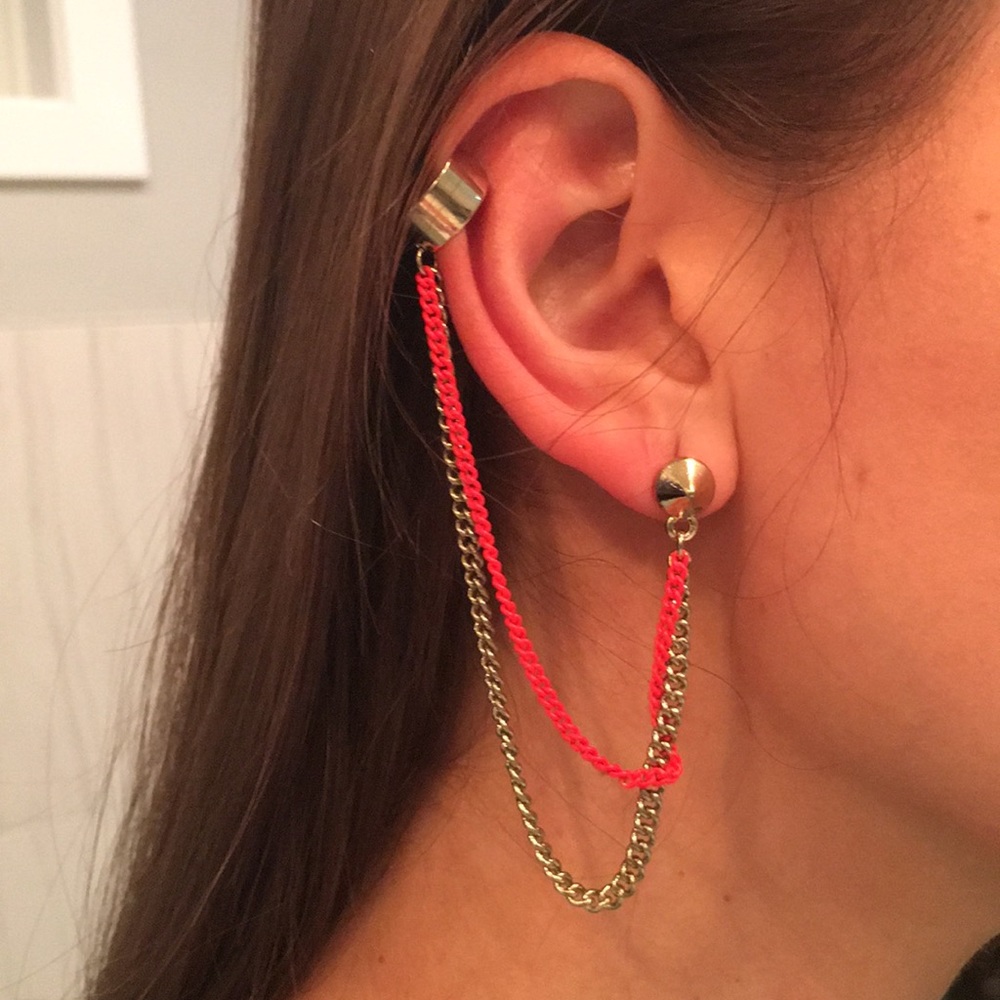 Double Chain Modern Ear Cuff Set